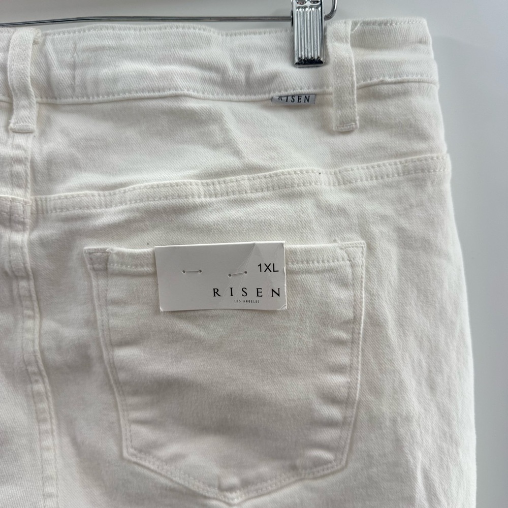 NWT Risen Los Angeles Flare Jeans Raw Hem High Waist Boho Stretch Jeans Size 1X - Picture 7 of 12